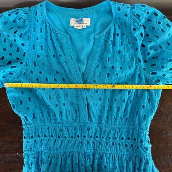Anthropologie The Somerset Maxi Dress Eyelet Edition Blue Size Medium - Picture 12 of 16